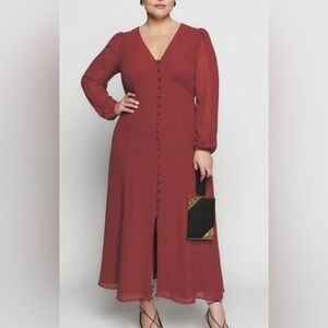 Reformation Brogan Dress in Chianti size 16